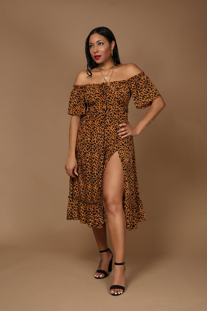Wild Nights Leopard Midi Dress